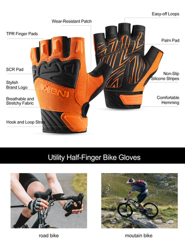 INBIKE Zomer MTB Fiets Handschoenen - Gel Gevoerde Halfvinger Fiets Handschoenen voor Heren