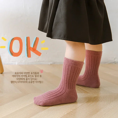 4 Pairs of Cute Kids Socks for Autumn & Winter