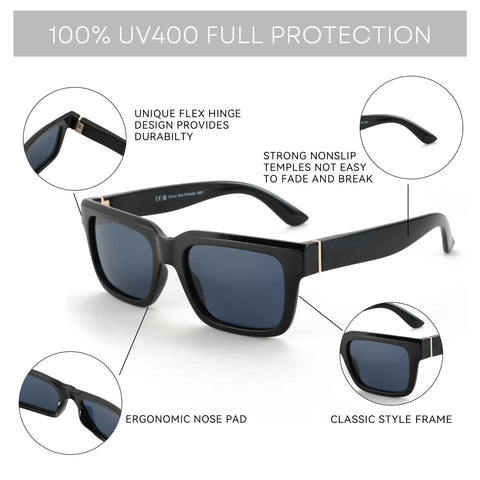ZENOTTIC Rechthoekige gepolariseerde zonnebril – modieuze UV400 unisex zonnebrillen