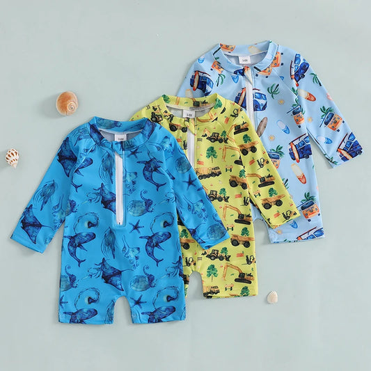 Tregren Kids Boys Rash Guard Swimsuit