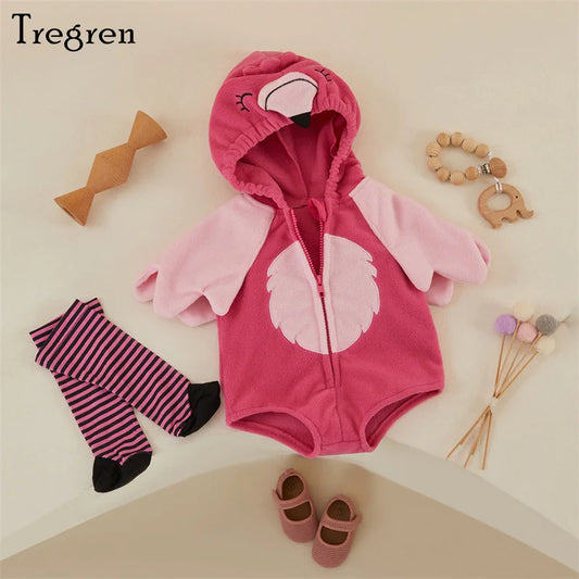 Tregren Infant Baby Girls Romper Set with Flamingo Design
