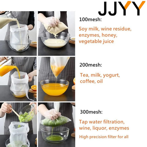JJYY Beer Homebrew Filter Bag - Nylon Mesh Strainer for Brewing and Juicing