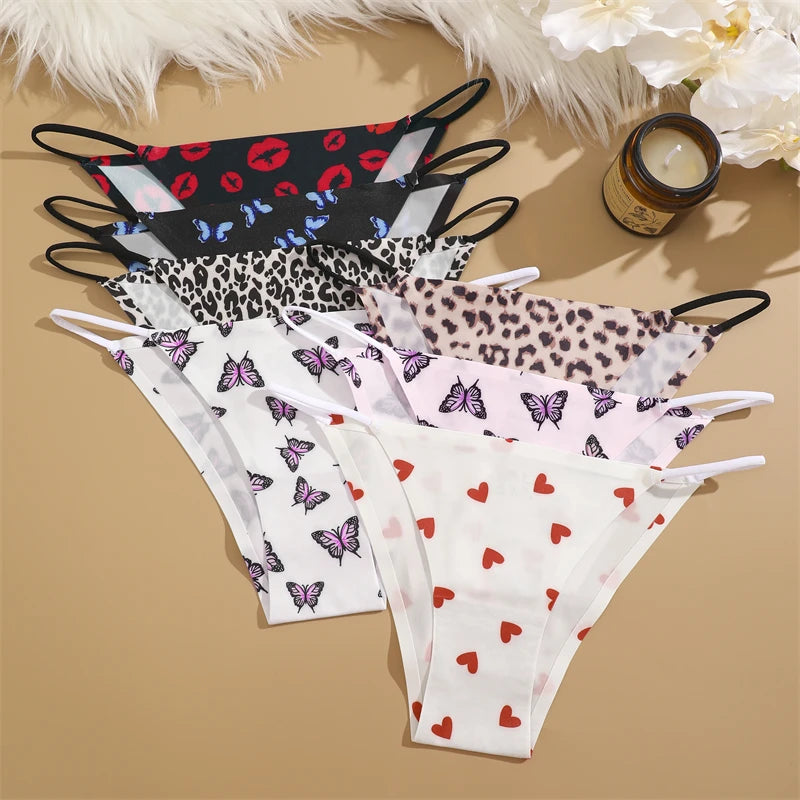 4Pcs/Set Women’s Graphic Print Seamless Briefs
