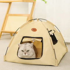 Cozy New Three-Color Tent Nest with Door Curtain for Pets - Four Seasons Comfort