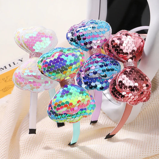 Lovely Kids Hair Band - Colorful Flower Shape Hair Hoop with Dopamine Glitter