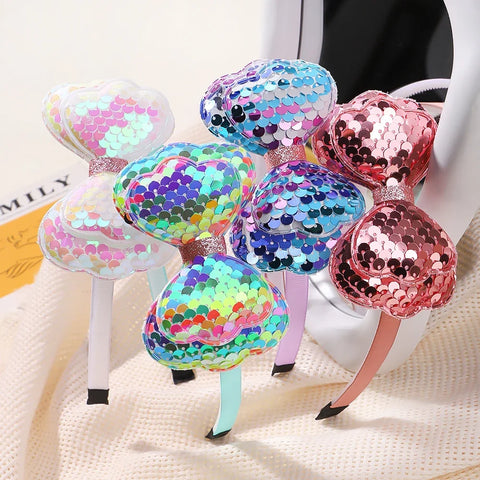 Lovely Kids Hair Band - Colorful Flower Shape Hair Hoop with Dopamine Glitter