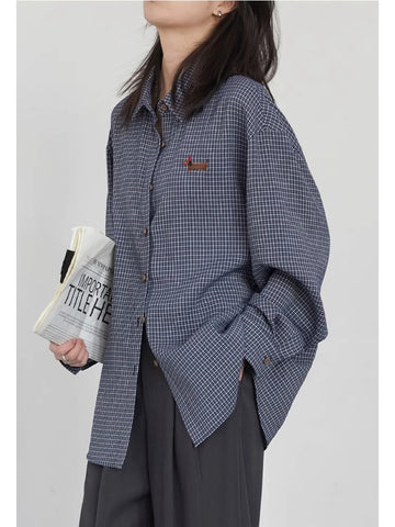 CHIC VEN Women’s Casual Embroidered Plaid Blouse