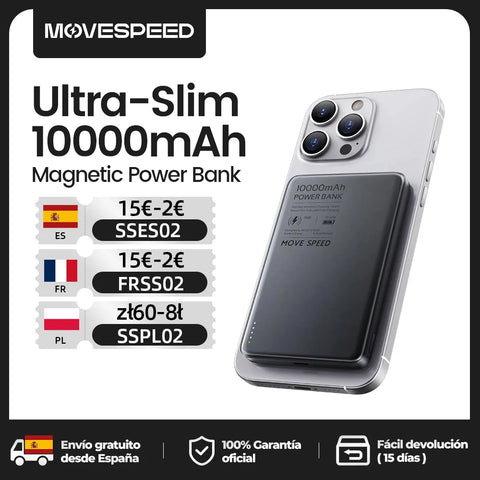 MOVESPEED S10 10000mAh Magnetic Power Bank – Wireless Fast-Charge