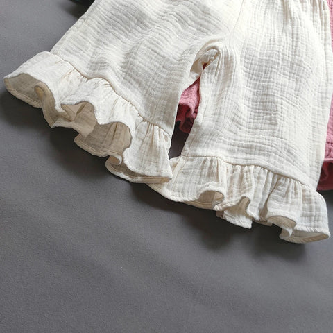 Spring Summer Korean Girl's Ruffle Capris Pants
