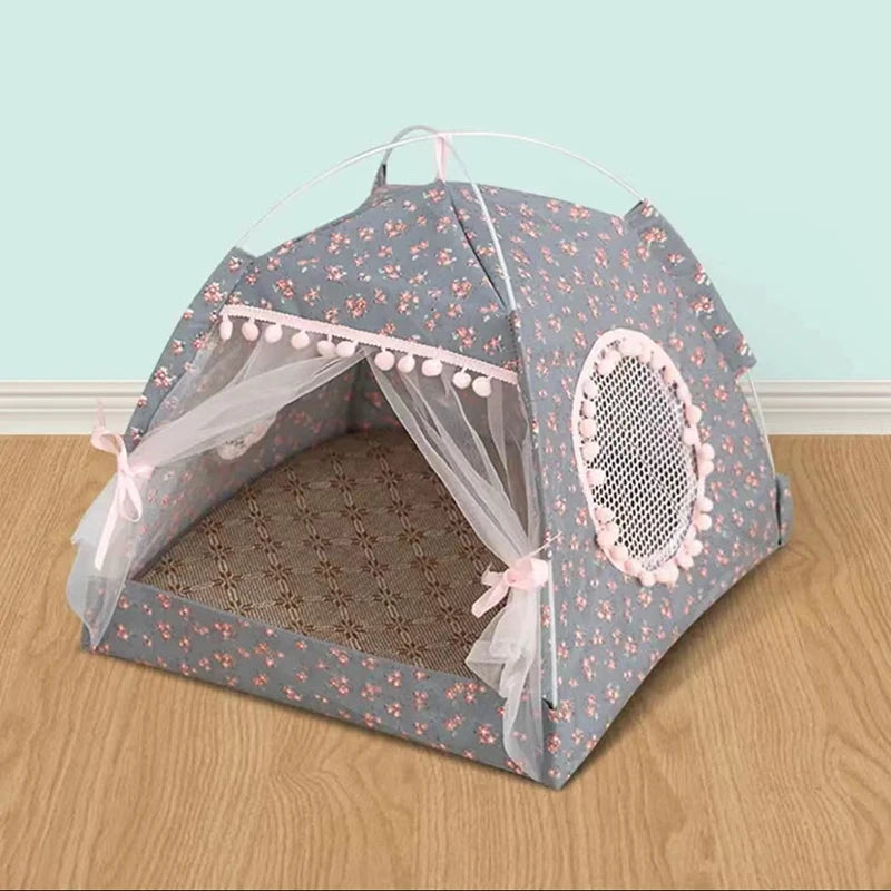 Cat Broken Flower Tent - Semi Enclosed Nest for Dogs and Cats