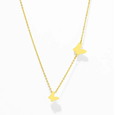 Delicate Stainless Steel Butterfly Pendant Necklace for Women - Elegant Fashion Jewelry Gift