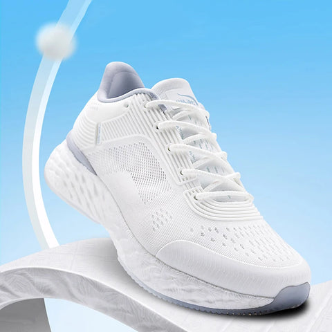 ONEMIX Ivory White Running Shoes for Men – Breathable Chunky Sneakers for Marathon and Walking