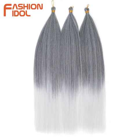 28" 3PCS Ariel Straight Pony Hair Bundles - Ombre Silver Grey