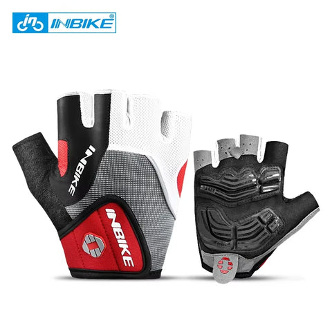 INBIKE Halfvinger Fiets Handschoenen GEL Gevoerd Heren Dames Schokbestendig Zomer MTB Fiets Handschoenen Sport Gym Fitness Handschoenen Accessoreis 