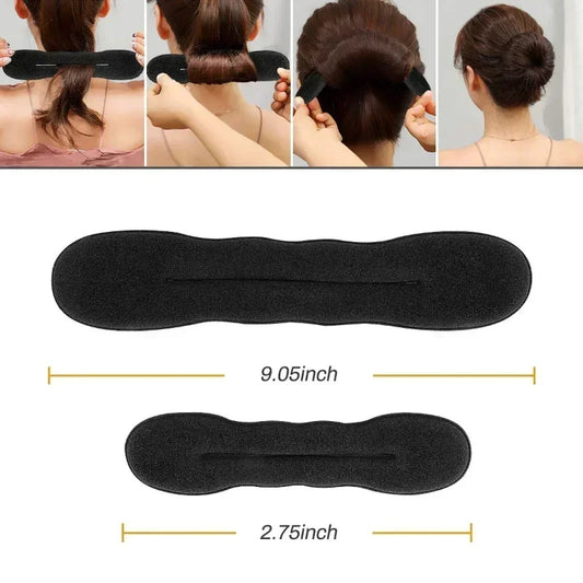 1/4PCS Zachte spons haarroller stylingtool - Zwarte knotmaker en krultang 