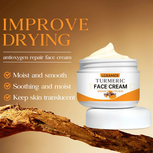 Turmeric Whitening Face Cream - Youthful Skin, Wrinkle Removal, and Brightening Moisturizer