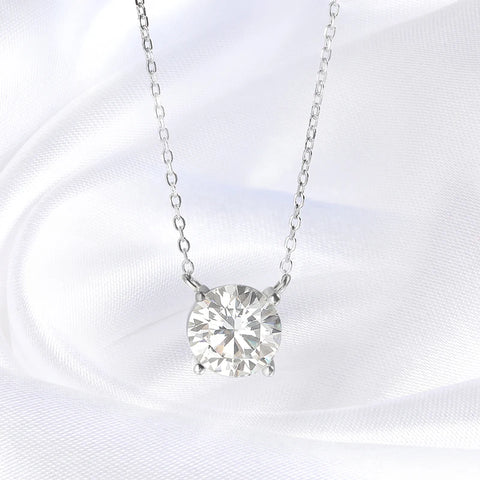 Smyoue Witgouden Moissanite Ketting voor Dames