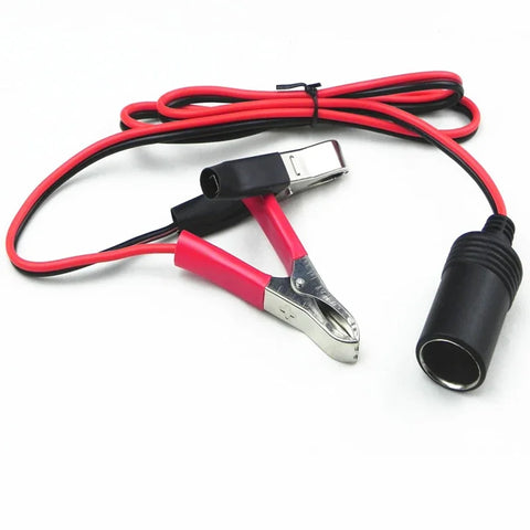 Car Battery Terminal Clip-on Cigarette Lighter Power Socket Adapter for 12V Camping and Christmas