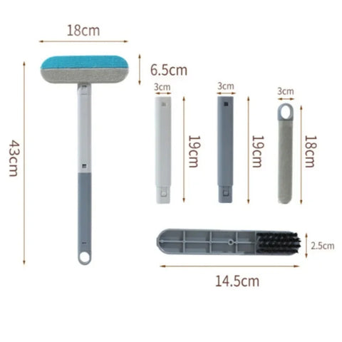 3 in 1 Pet Hair Remover Brush - Long Handle Window Cleaning Tool for Cats and Dogs