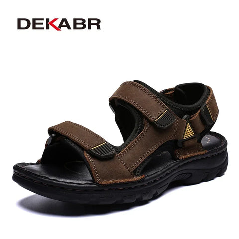 DEKABR Herren-Sandalen aus echtem Leder – Sommer-Strandschuhe 