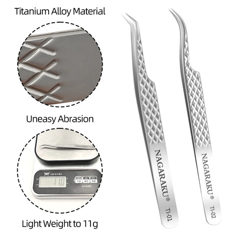 NAGARAKU Eyelash Extension Tweezers - Precision Stainless Steel Makeup Tool