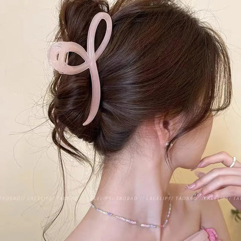 Elegant Jelly Color Bow Hair Claw - Stylish Hair Accessory for Women and Girls