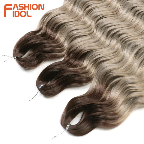 Fashion Idol 24Inch Crochet Hair Synthetic Water Wave Extensions