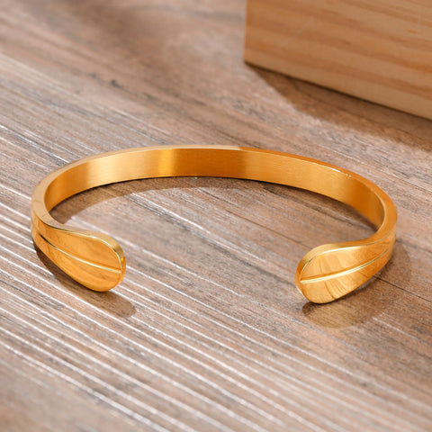 Men's Thin Stainless Steel Cuff Bracelet - Stylish & Versatile Gift for Him