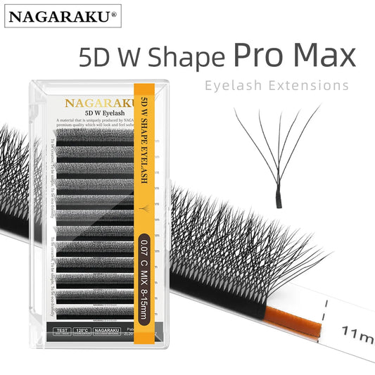 NAGARAKU 5D W Shape Big Bundle Eyelash Extension – Mega Volume Premade Fans
