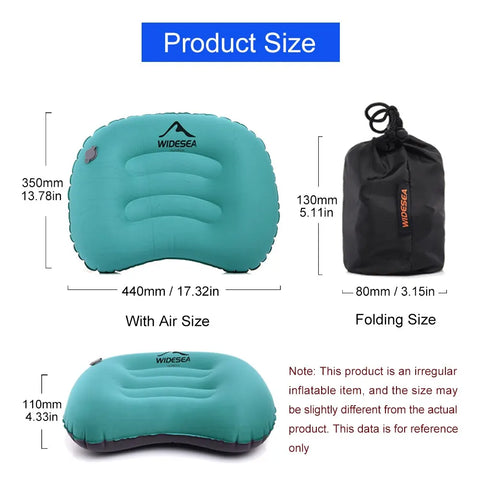 Widesea Portable Inflatable Pillow - Compact Camping Air Cushion for Outdoor Comfort