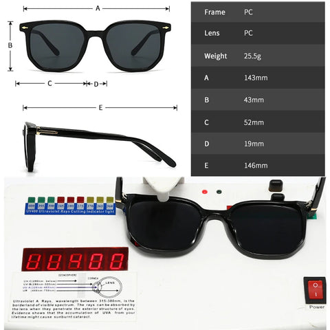 SHAUNA Polygon Square Gradient Zonnebril – Vintage Rivet UV400 Unisex Zonnebrillen