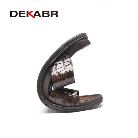 DEKABR Herenpantoffels Zomersandalen van runderleer 