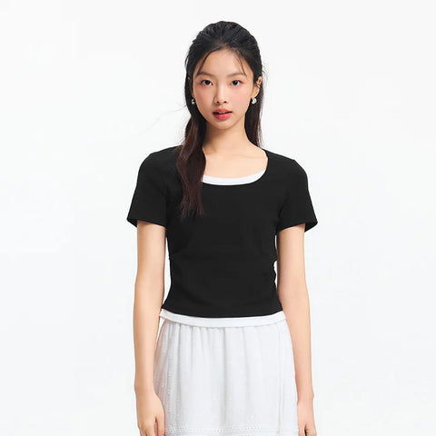 Semir dames cropped T-shirt met korte mouwen
