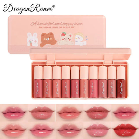 Dragon Ranee 10-Color Cartoon Lip Glaze Set