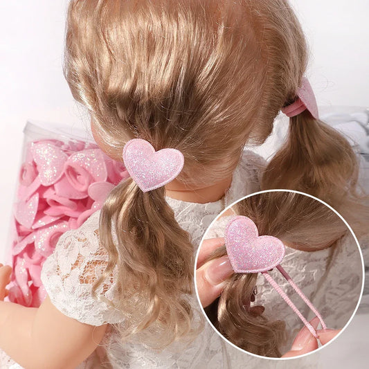 10pcs Cartoon Ponytail Holder Hair Tie Set - Cute Small Animal Heart Crown Elastic Bands for Girls