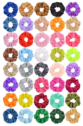 3,9 inch zijden scrunchie voor dames - handgemaakte veelkleurige haarband paardenstaarthouder 