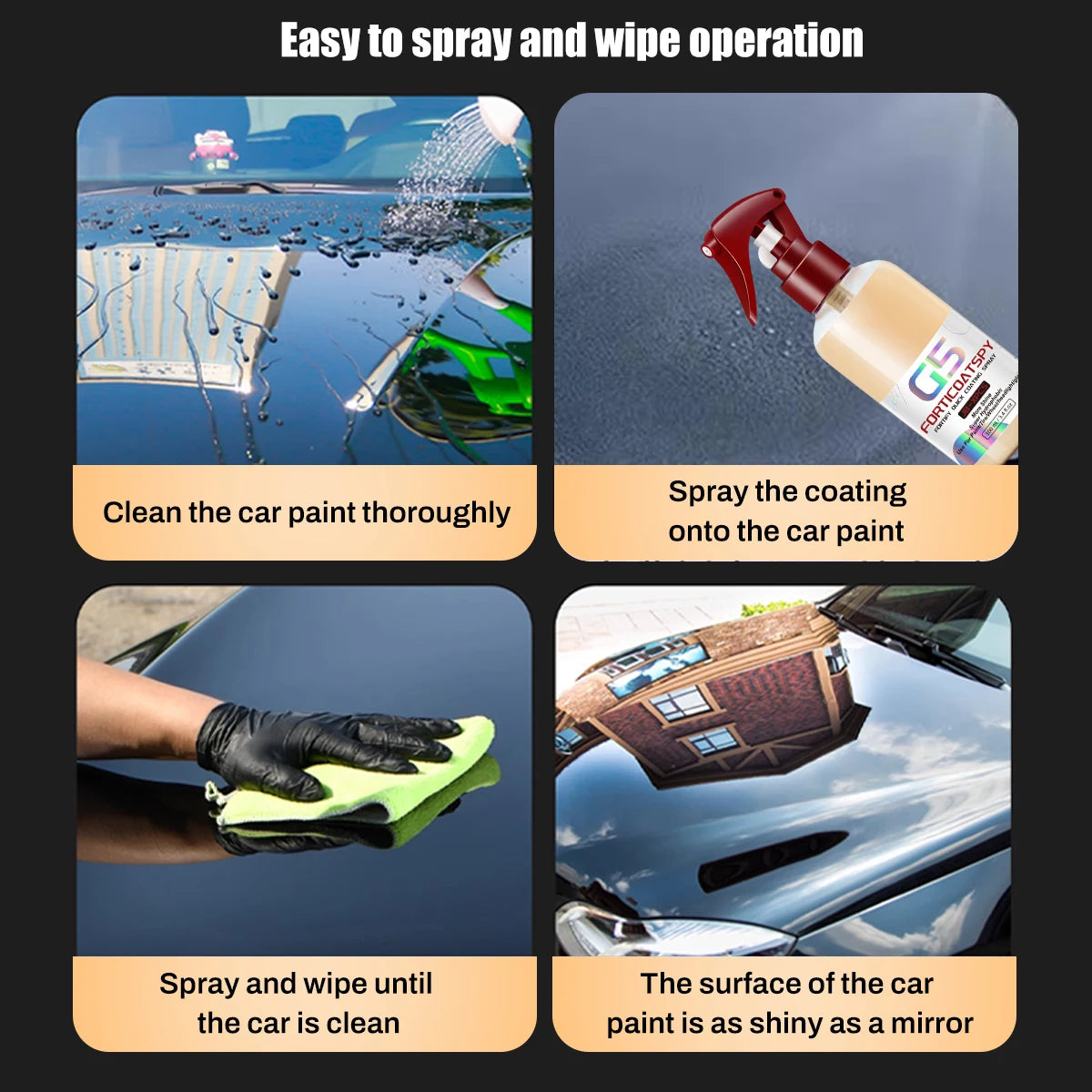 Car Ceramic Quick Coating Spray - Super Hydrophobic High Protection for a Shiny Finish