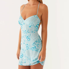 Hirigin Sequin Beaded Cami Mini Dress