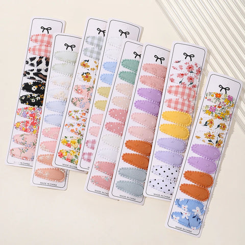 10/20Pcs Cotton Print Hair Clip Hairpin for Girls - Fabric Plaid Mini BB Hair Grips - Cute Baby Hair Accessories - Perfect New Year Gift