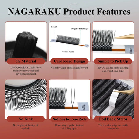NAGARAKU U Shape YY 2D UU Soft Light Natural Eyelash Extensions