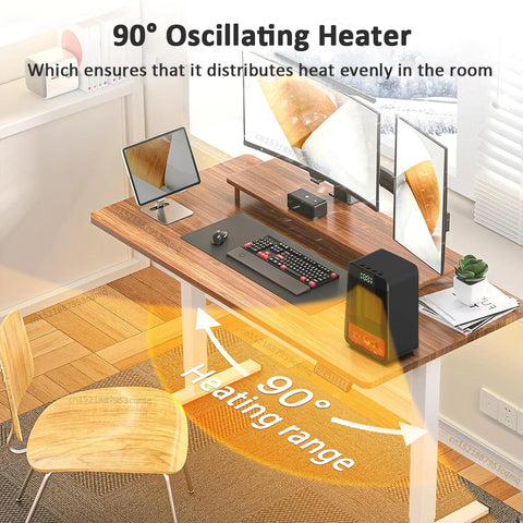 Portable 1000W Space Heater with 3D Flame – Ideal for Home and Office
