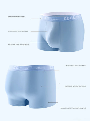 4-delige herenboxershorts van ijszijde - Sexy antibacterieel ondergoed