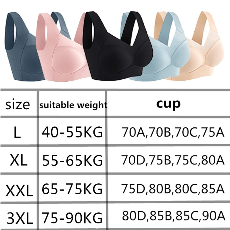 Women Seamless Plus Size Lace Push Up Sports Bra