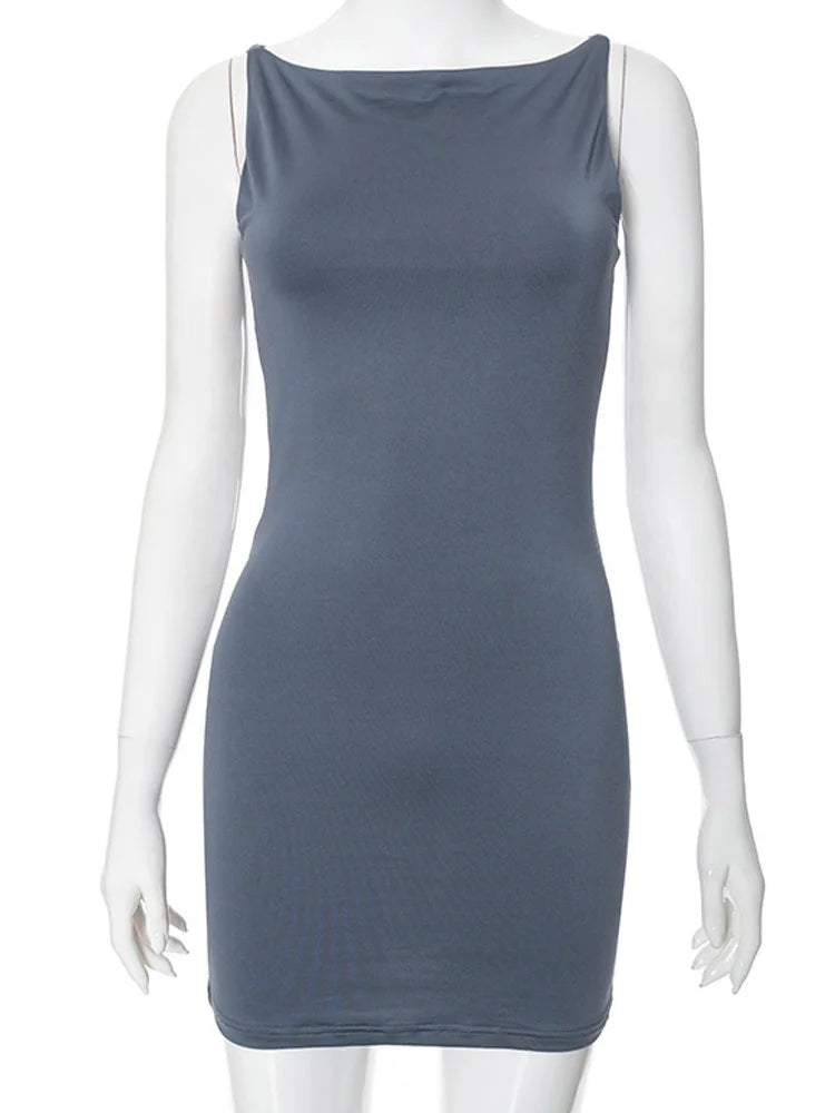 Women's Sleeveless Mini Wrap Dress Y2K Basic Casual Fashion Summer Outfit