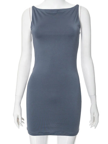 Mouwloze mini-wikkeljurk voor dames, Y2K Basic Casual Fashion Zomeroutfit
