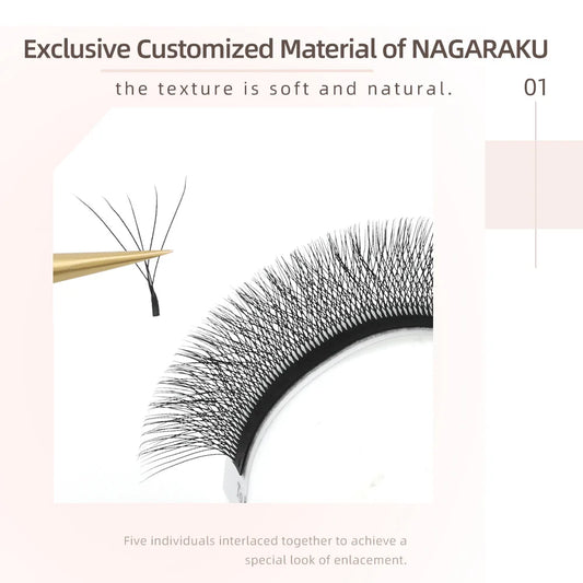 NAGARAKU 5D W Shape Big Bundle Eyelash Extension – Mega Volume Premade Fans