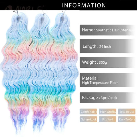 Noble Synthetic Hair Water Wave Twist Crochet Hair Extensions