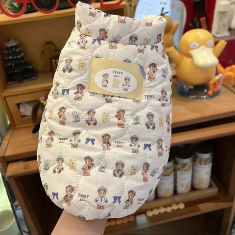 Cute Winter Pet Clothes Teddy Bear High Neck Parkas for Small Dogs and Cats