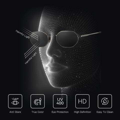 ZENOTTIC Retro Polygon gepolariseerde zonnebril - anti-reflecterende UV400 unisex zonnebril voor autorijden
