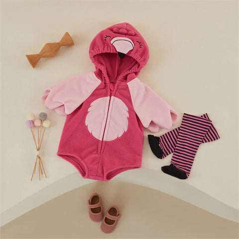 Tregren Infant Baby Girls Romper Set with Flamingo Design